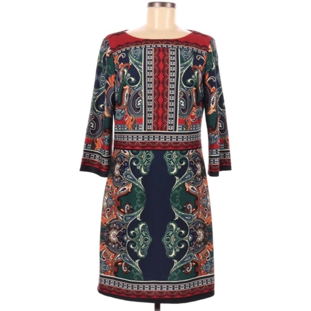 Beige by ECI 3/4 Sleeve Shift Dress 8